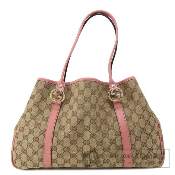 Gucci Handbags - Gucci GG Twins Tote bag beige monogram canvas pink leather